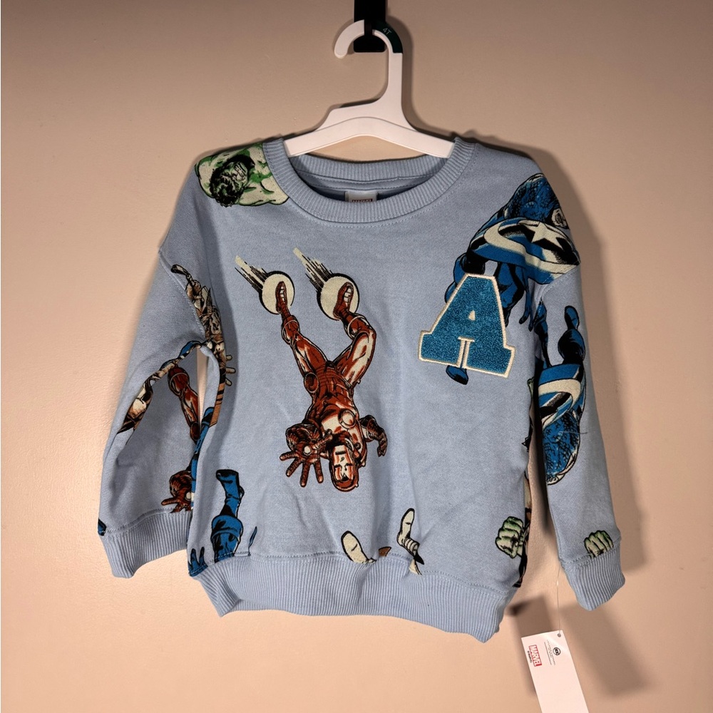 Toddler boy Blue Avengers Graphic Sweater